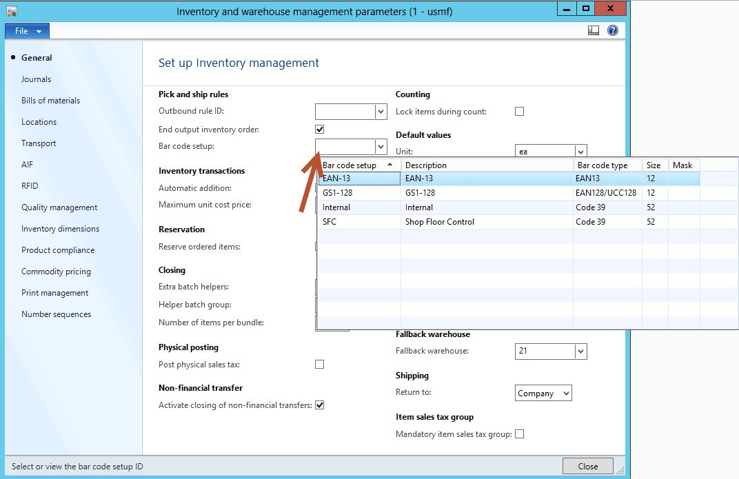 Functional quickie how to set up bar codes in Dynamics AX 2012r2