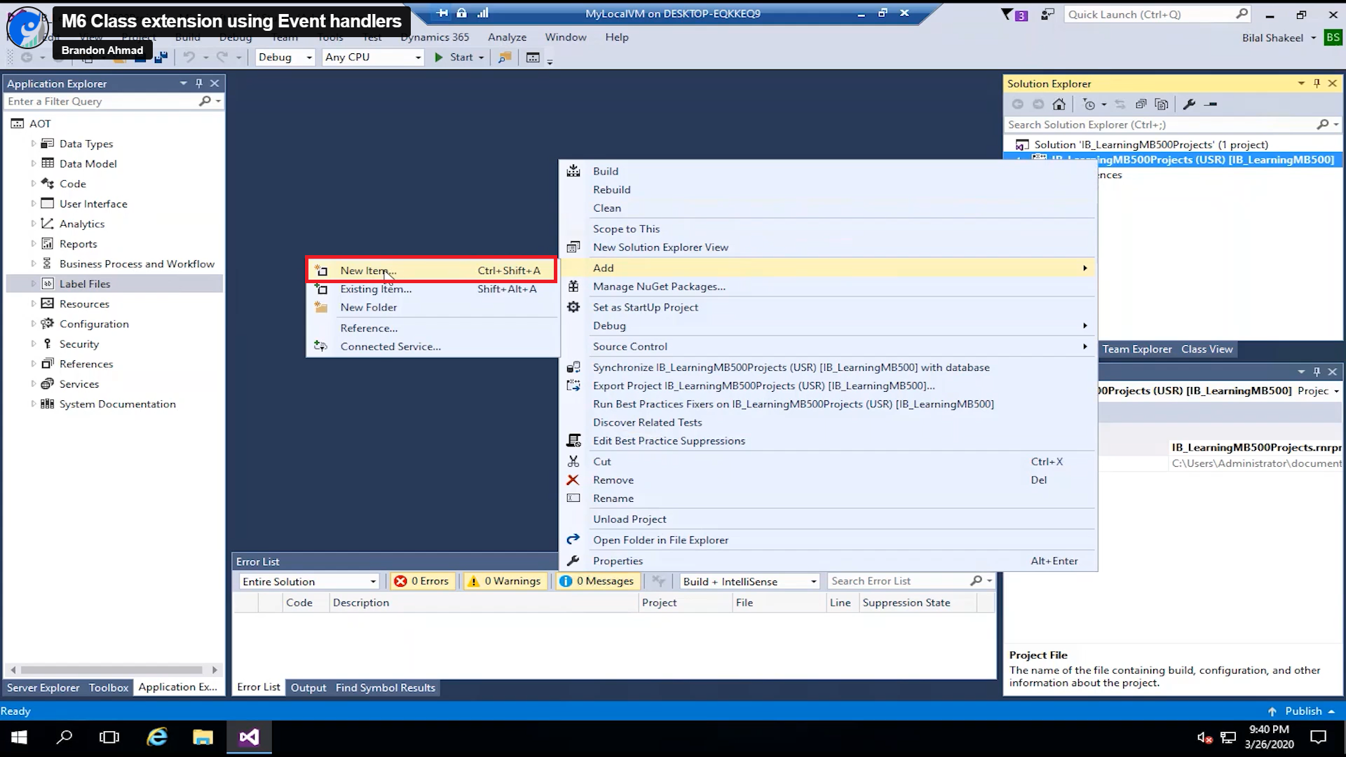 Microsoft Official Silent lab Video Solution: Class Extension using ...
