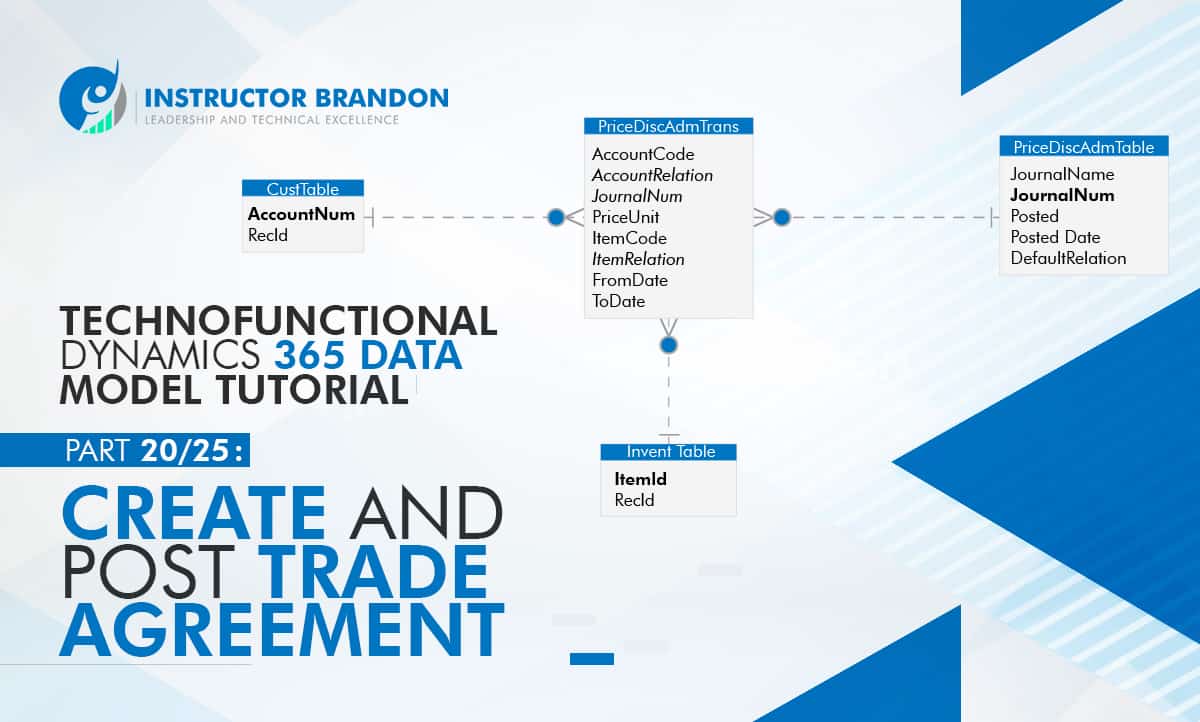 Create and Post Trade Agreement Dynamics 365 Data Model Tutorial
