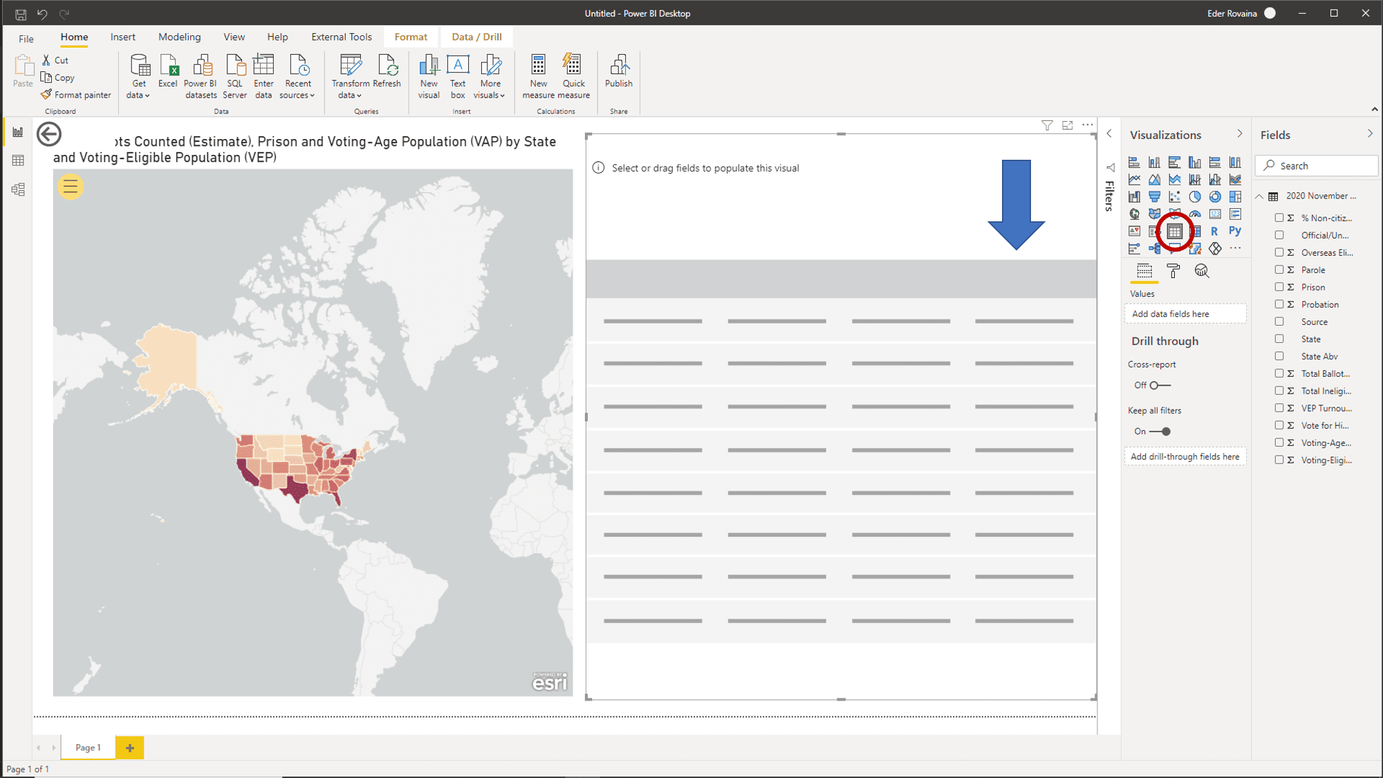 Power BI Tables