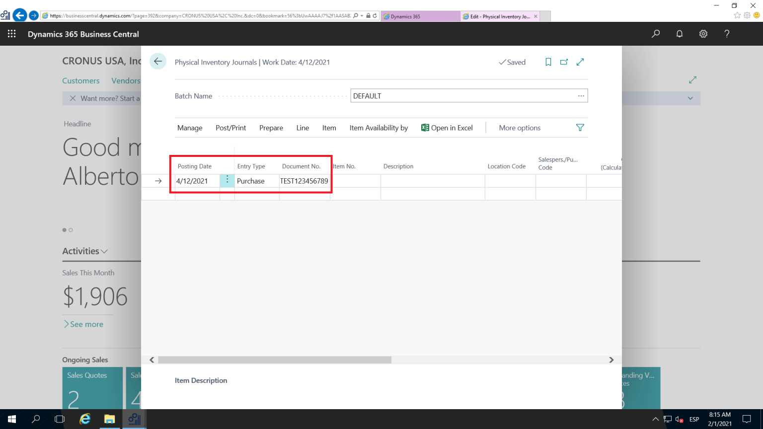 Understanding Inventory Journals in MS Dynamics 365 F&S