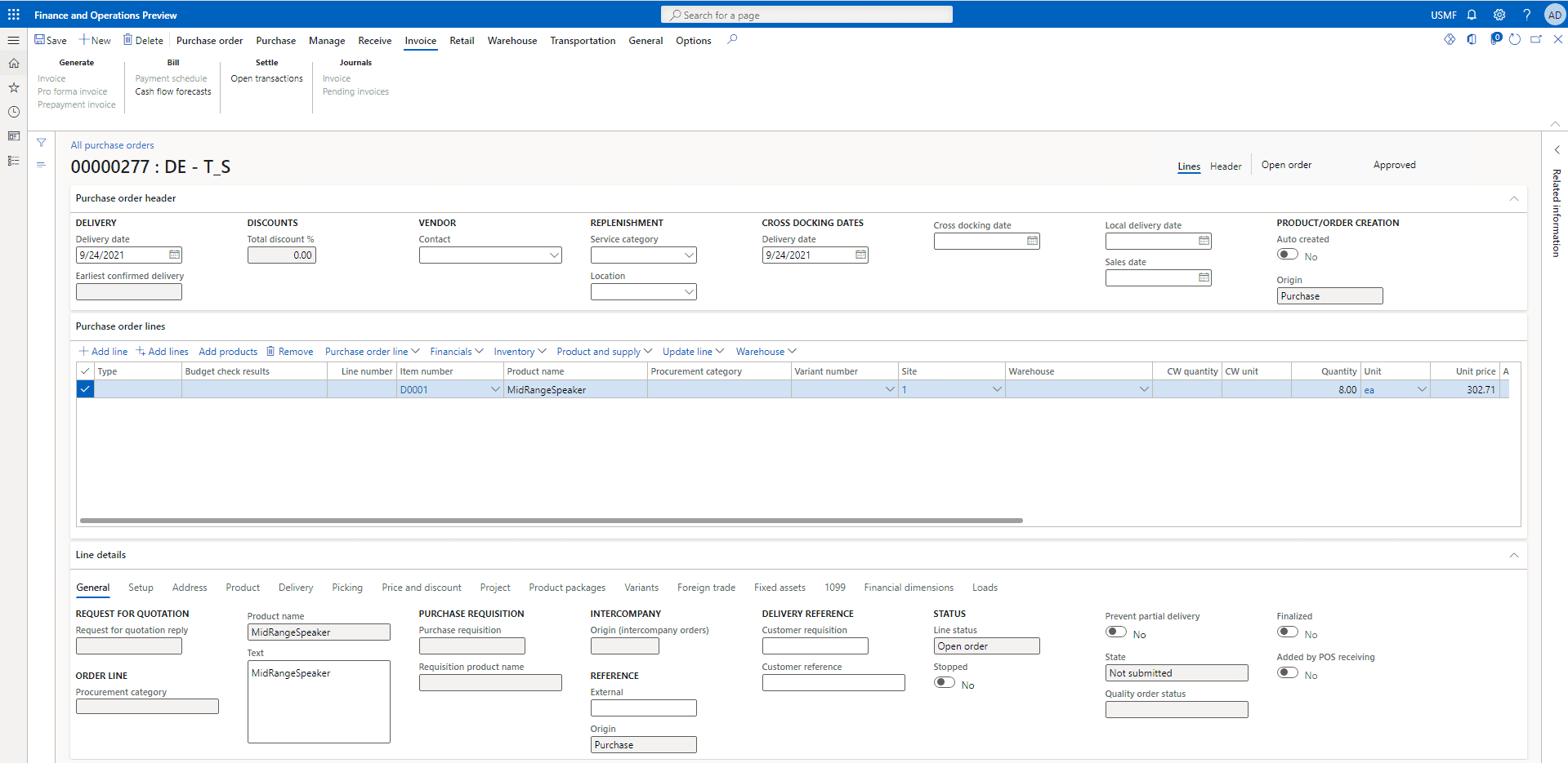 vendor invoice