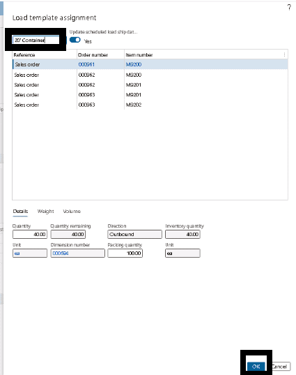 load planning step 3