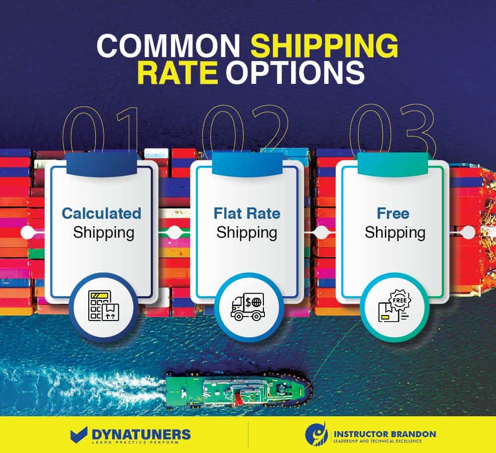 common shipping rate options invoicing