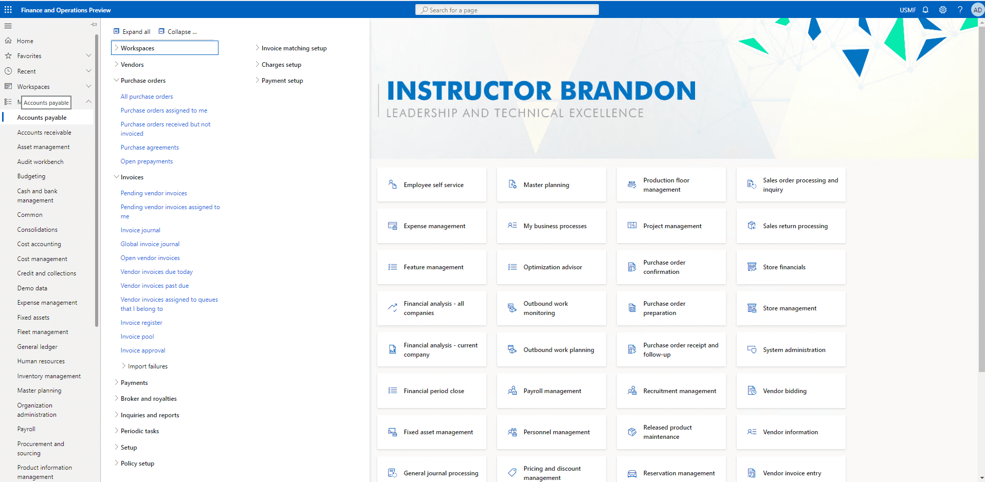 purchase order menu