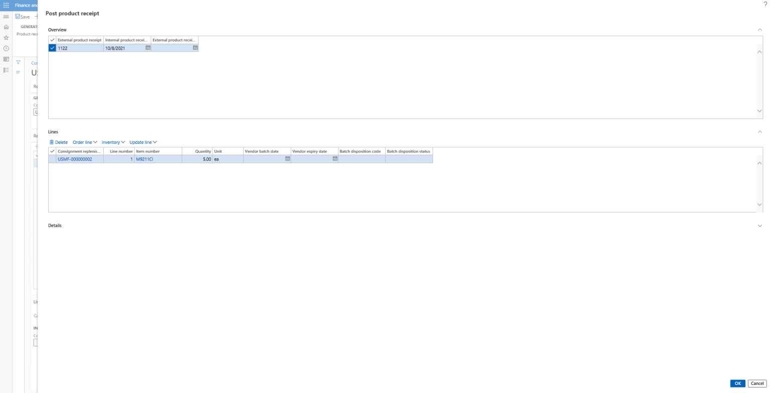 Consignment Inventory: Create Consignment Replenishment Order