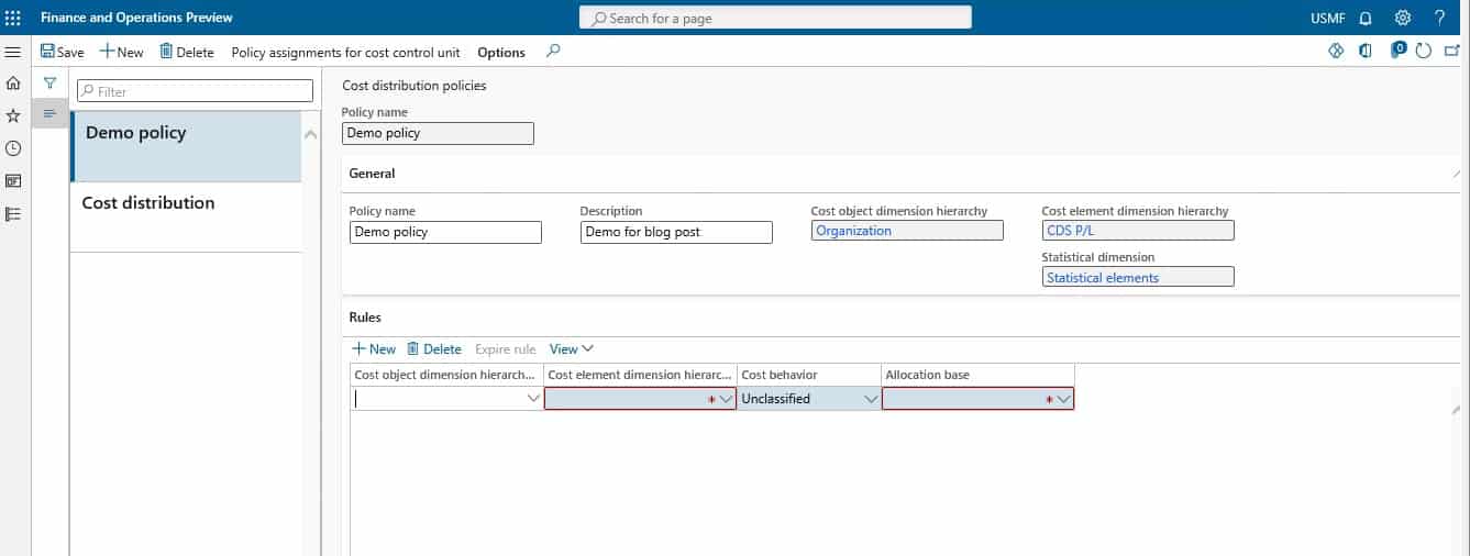 cost distribution policies step 4