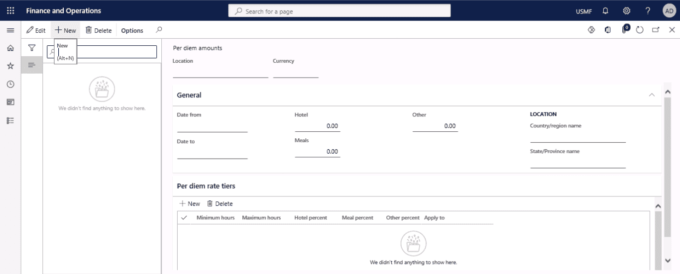 per diem expense reports step 2