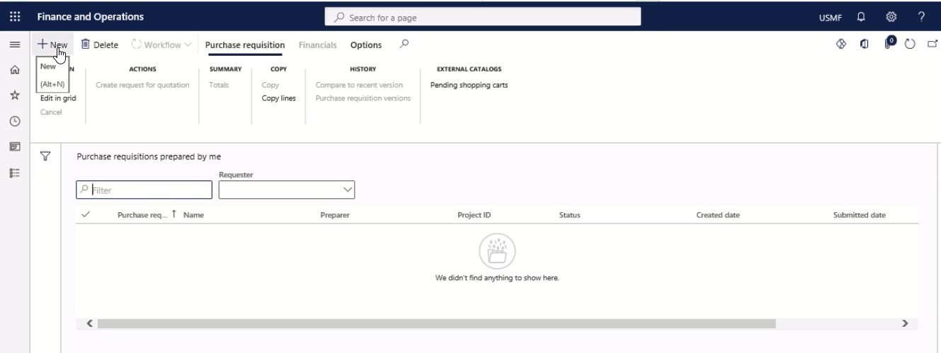 purchase requisition step 2