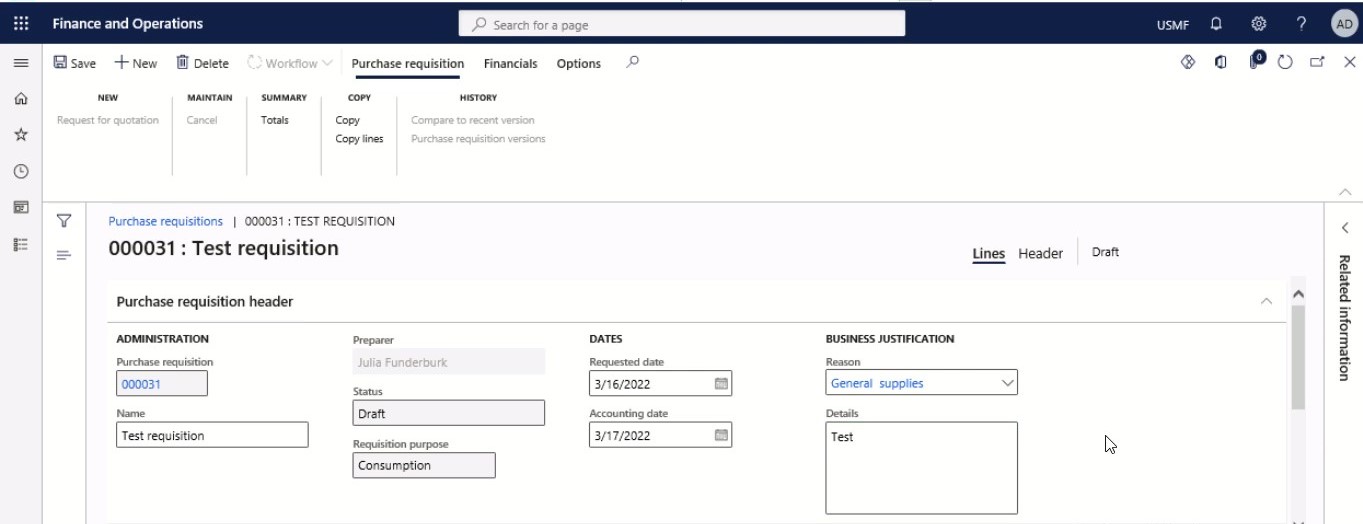 purchase requisition step 5