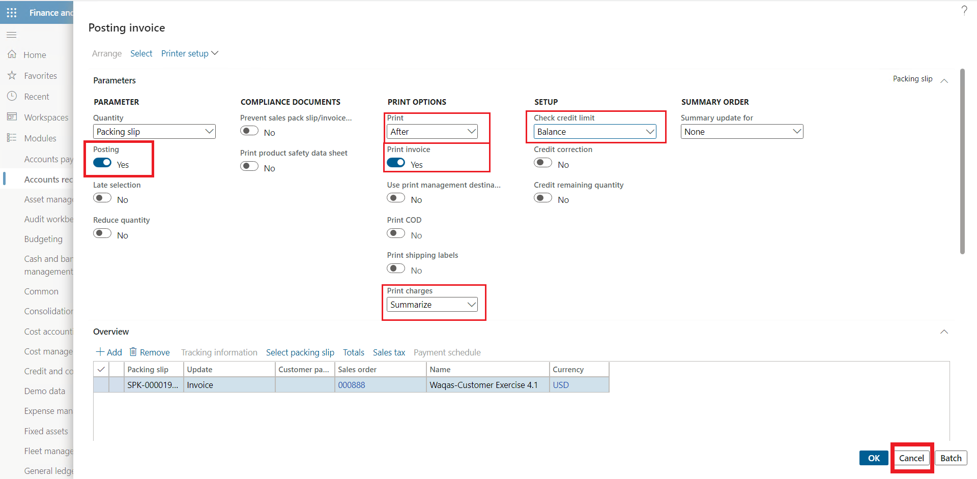 sales invoices step 3