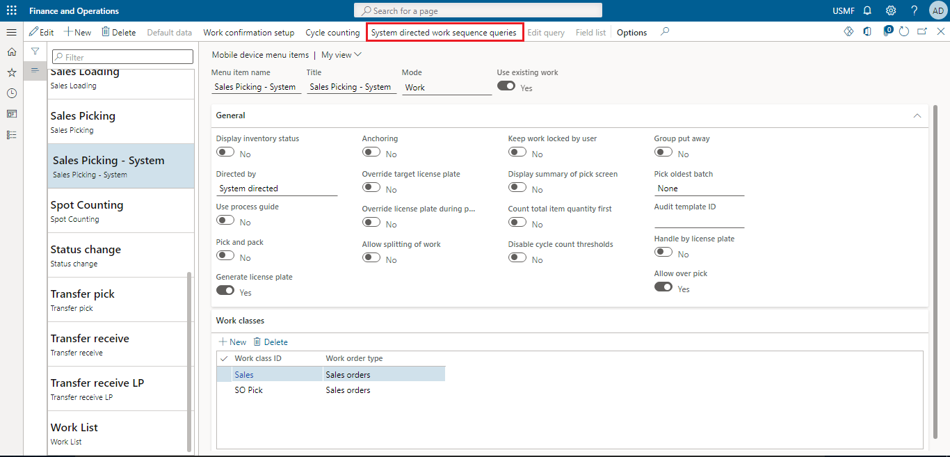 work order sequencing step 5