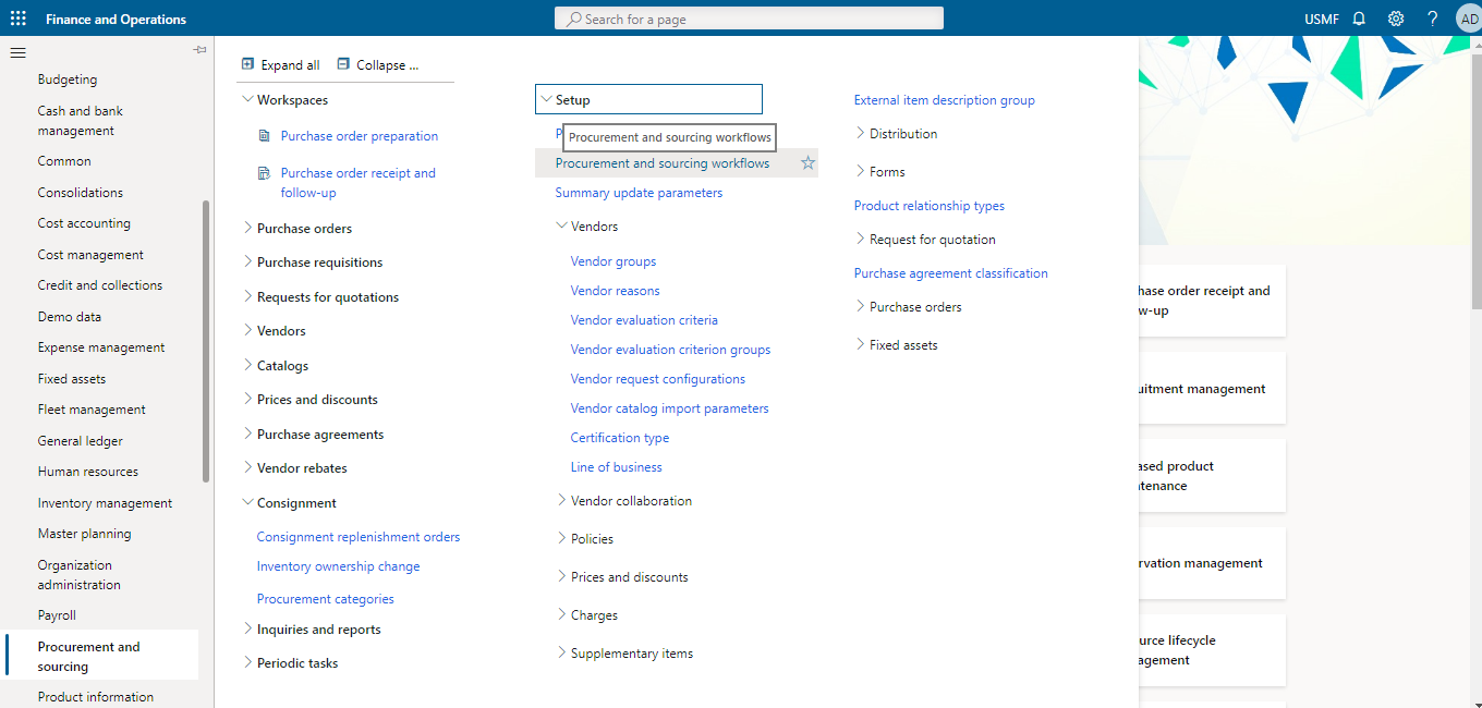 procurement and sourcing workflows step 1