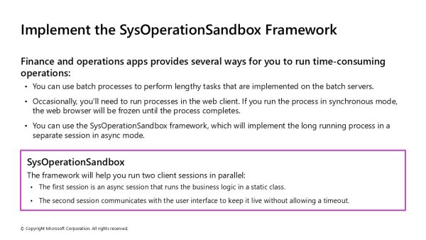 Implement the SysOperationSandbox Framework - Instructor Brandon ...