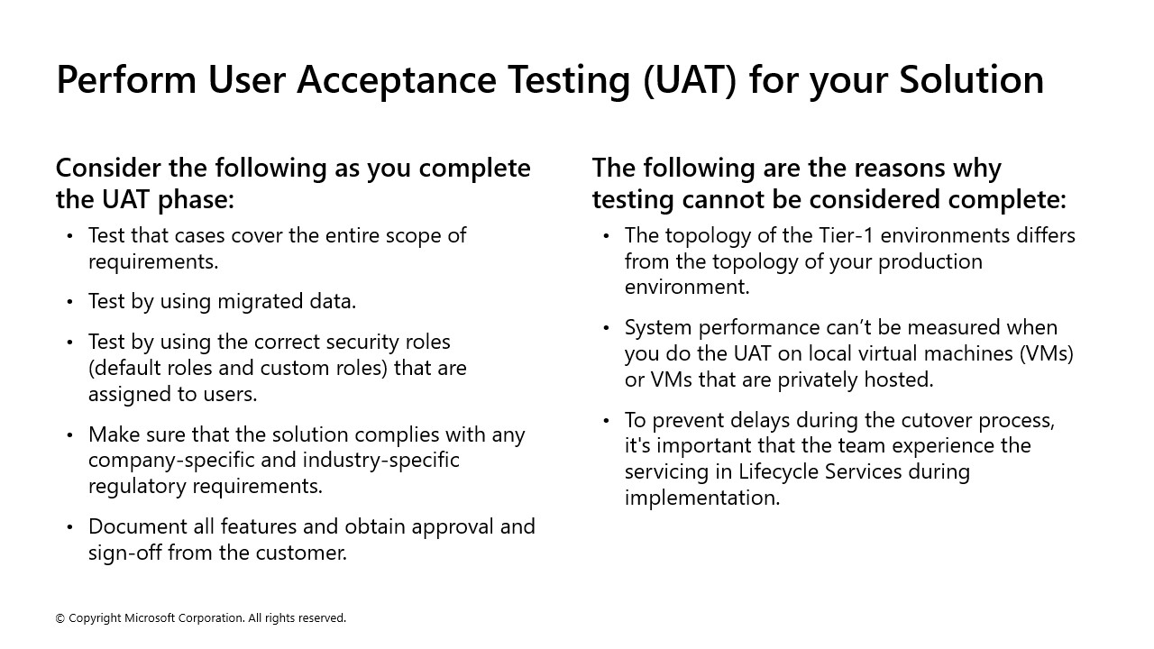 Perform User Acceptance Testing (UAT) for your Solution Instructor